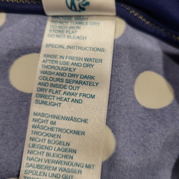 Boden Size 16/18 Blue Polka Dot Rashguard Swim Top - Picture 5 of 6